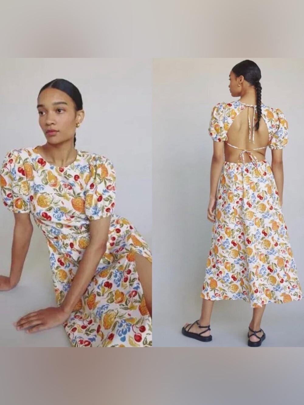Reformation Anneliese Linen Dress in Fruit Cocktail